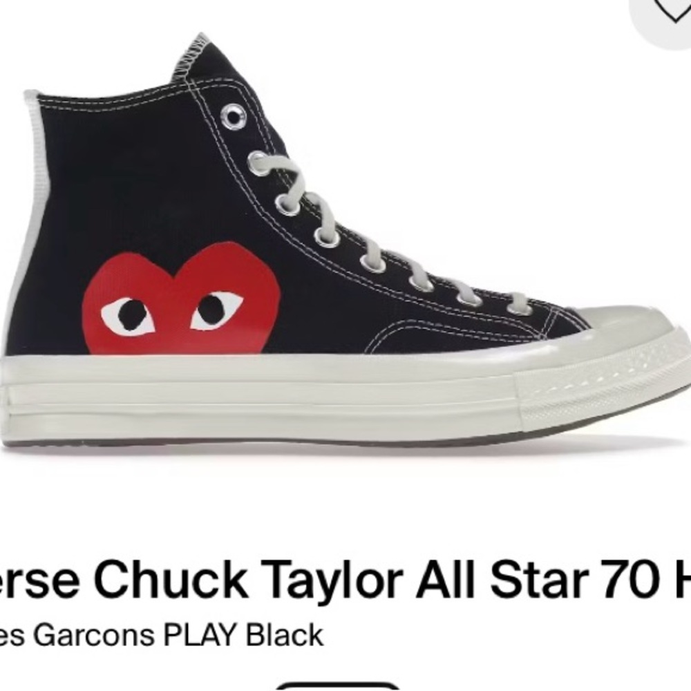 Comme des Garcons Black and Red High-Top Sneakers